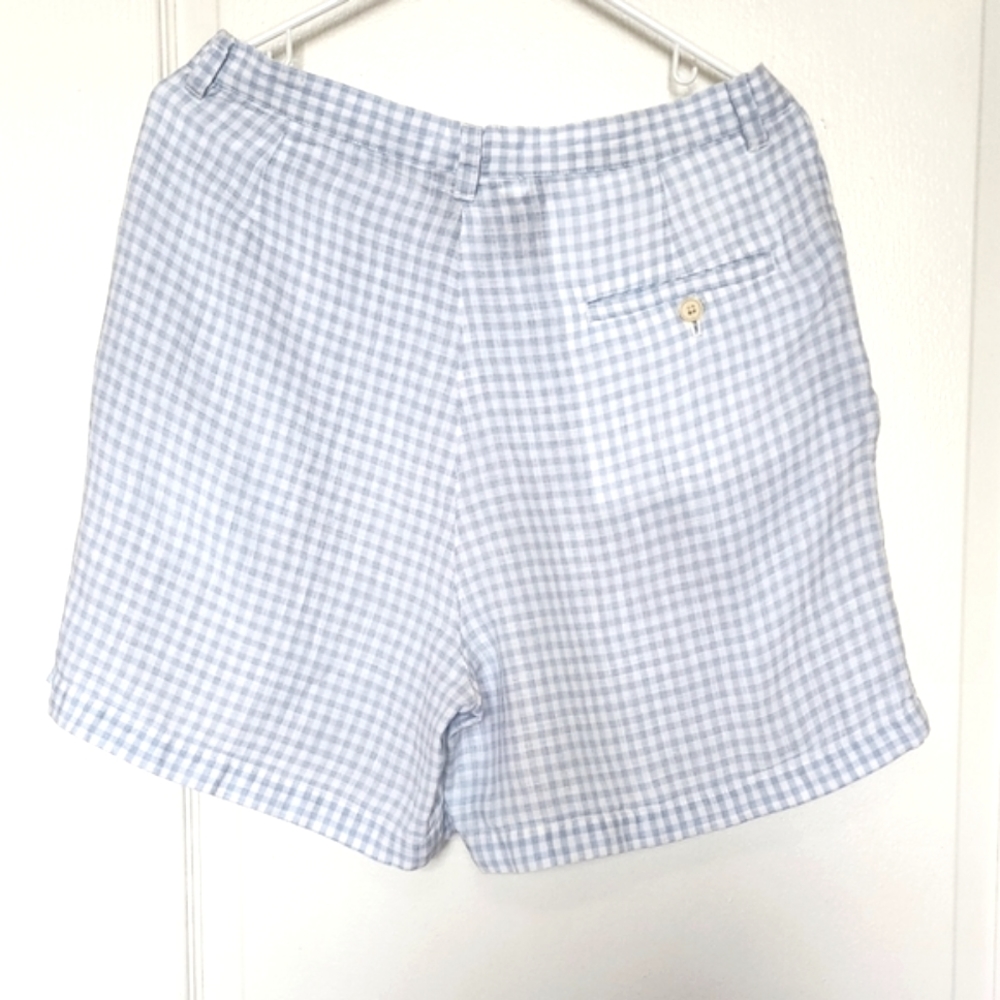 Vintage Ralf Lauren 100% Linen Gingham Highwaisted Shorts Women's 12